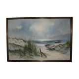 Seascape boats dunes of Sauveterre, Vendée , signed H Gailey