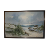 Seascape boats dunes of Sauveterre, Vendée , signed H Gailey