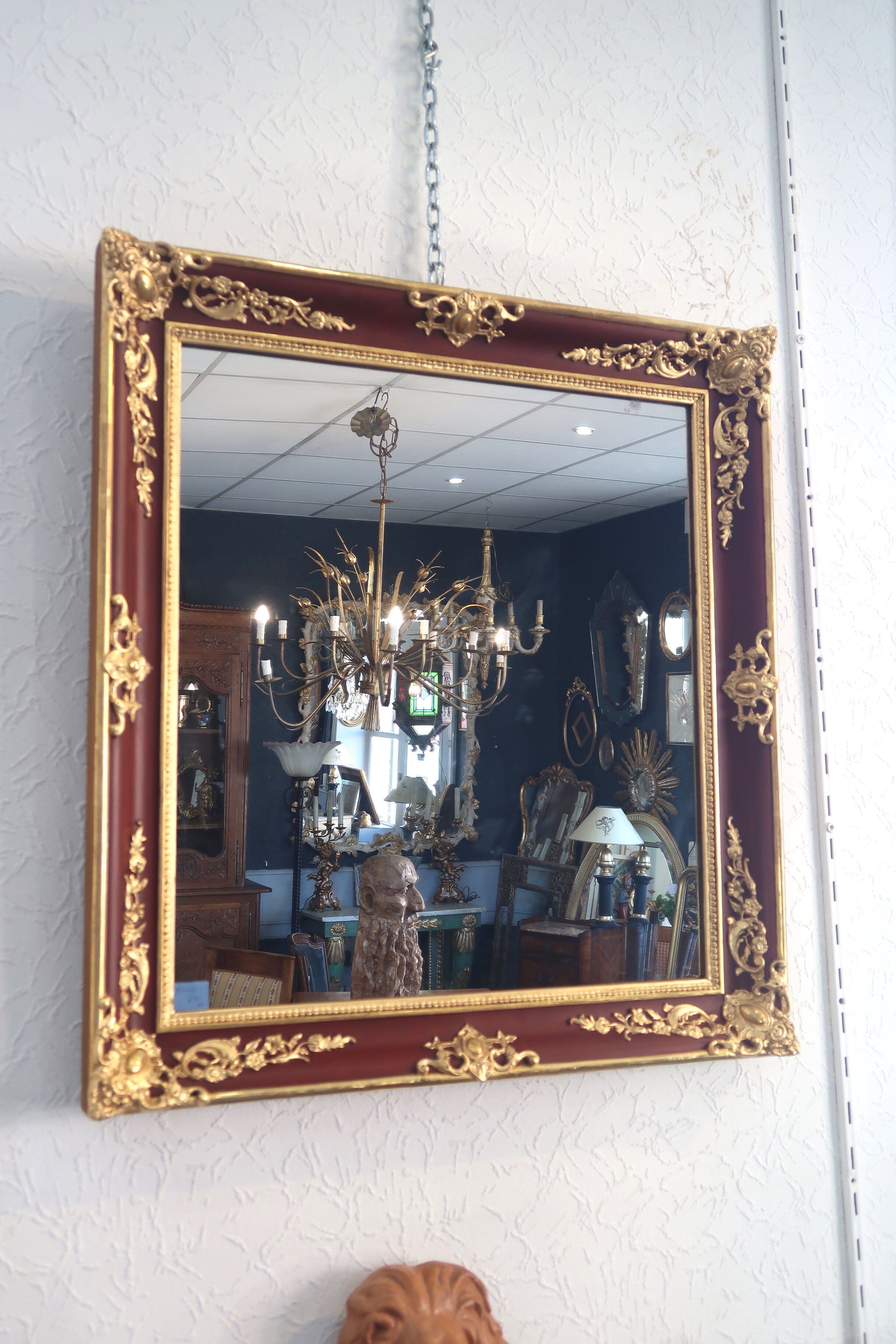 Miroir doré et laqué 81x75cm