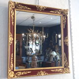 Golden and lacquered mirror 81x75cm