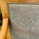 Charmante banquette vintage esprit chalet – laine grise & rayures roug