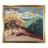 Art Deco headboard in wood and marquetry