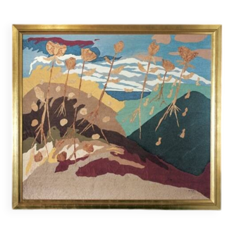 Tête de lit Art Déco en bois et marqueterie