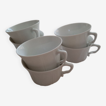 Lot de 6 tasses blanches