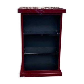 Square plexiglass shelf, burgundy red, david lange vintage 1980