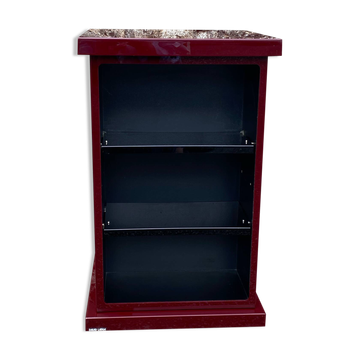 Square plexiglass shelf, burgundy red, david lange vintage 1980