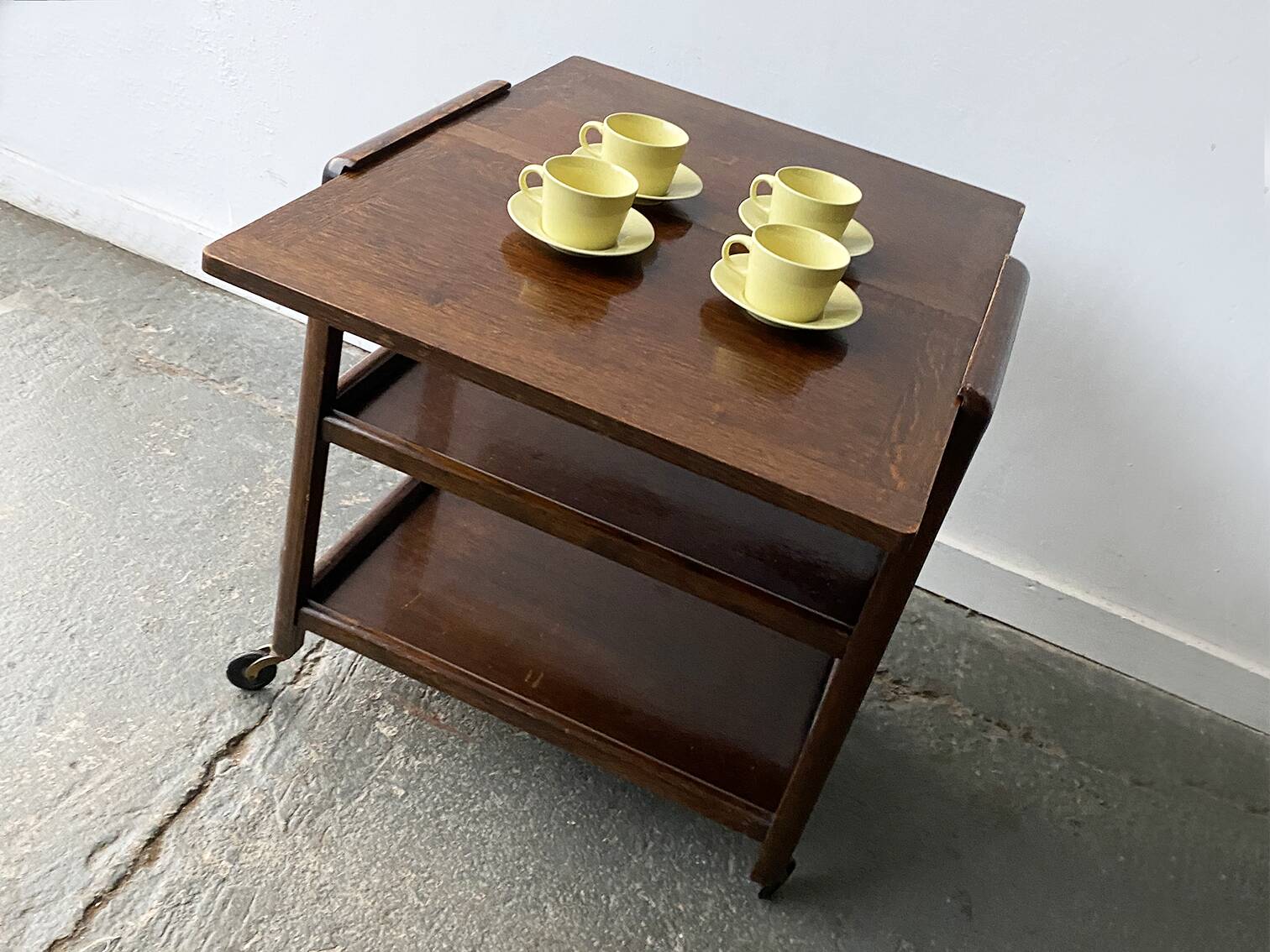 Desserte extensible ou table d'appoint Art Déco vintage des années 1930