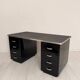 German Bauhaus Writing Desk in Black Lacquered Metal, 1925