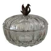 Bonbonnière vintage en cristal Val St Lambert
