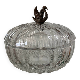 Vintage crystal bonbonnière Val St Lambert