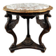 Table Guéridon en bois sculpté avec plateau en marbre, XIXe siècle