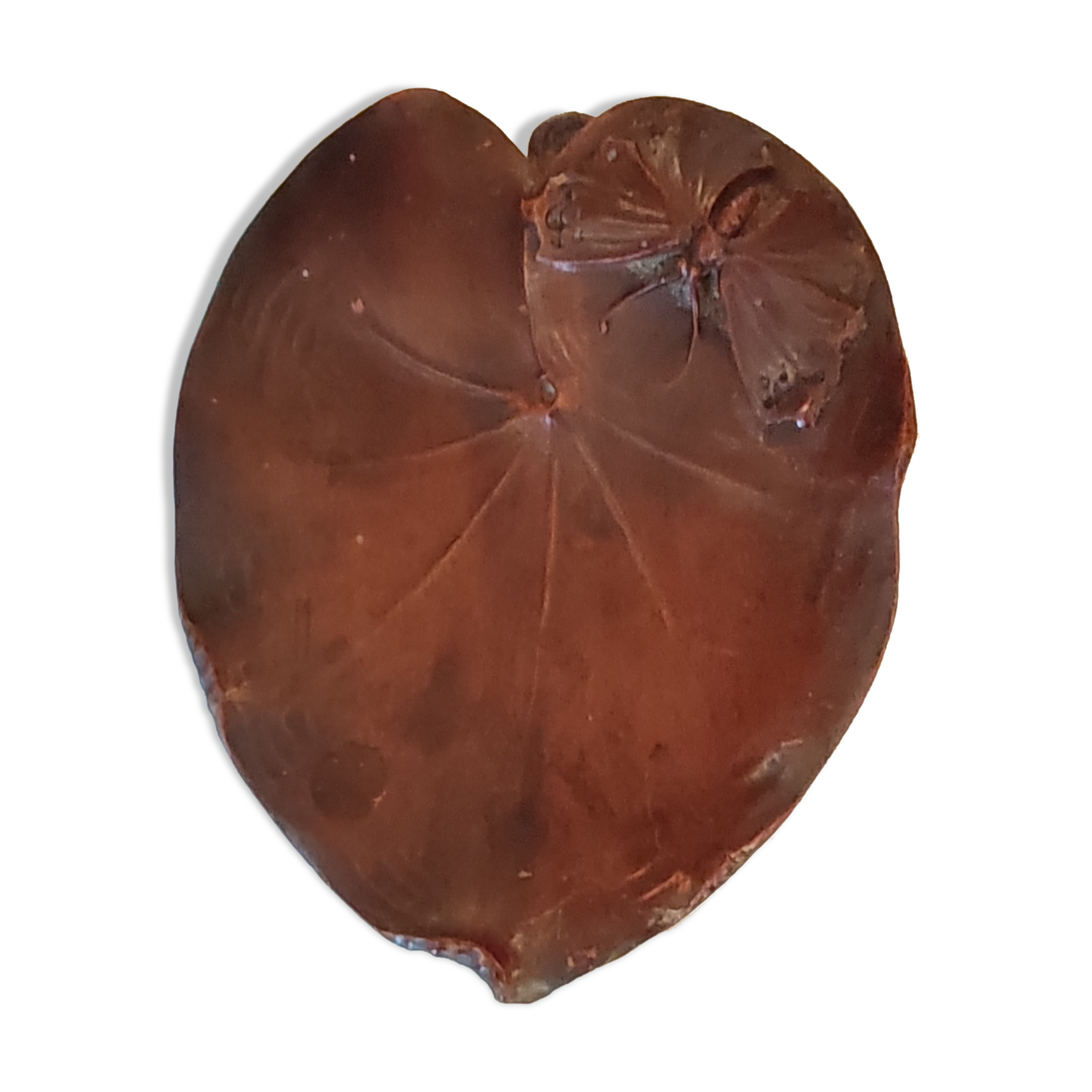 Old empty wooden pocket Art Nouveau butterfly décor