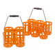 Set of 2 vintage orange plastic bottle holder baskets POLA,