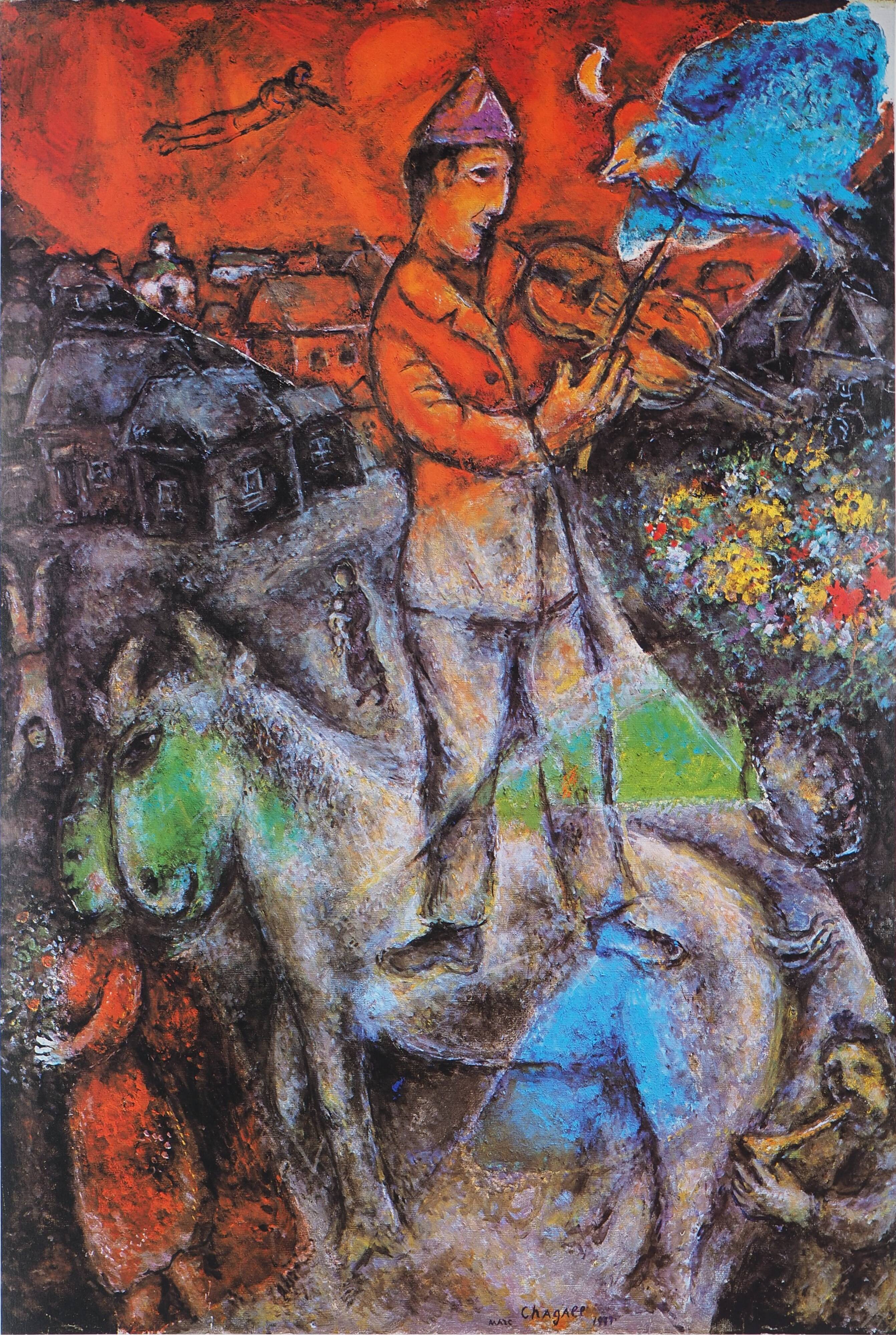 Marc CHAGALL: The violinist above the city - Original vintage poster signed