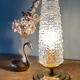 Vintage tulip table lamp in molded glass