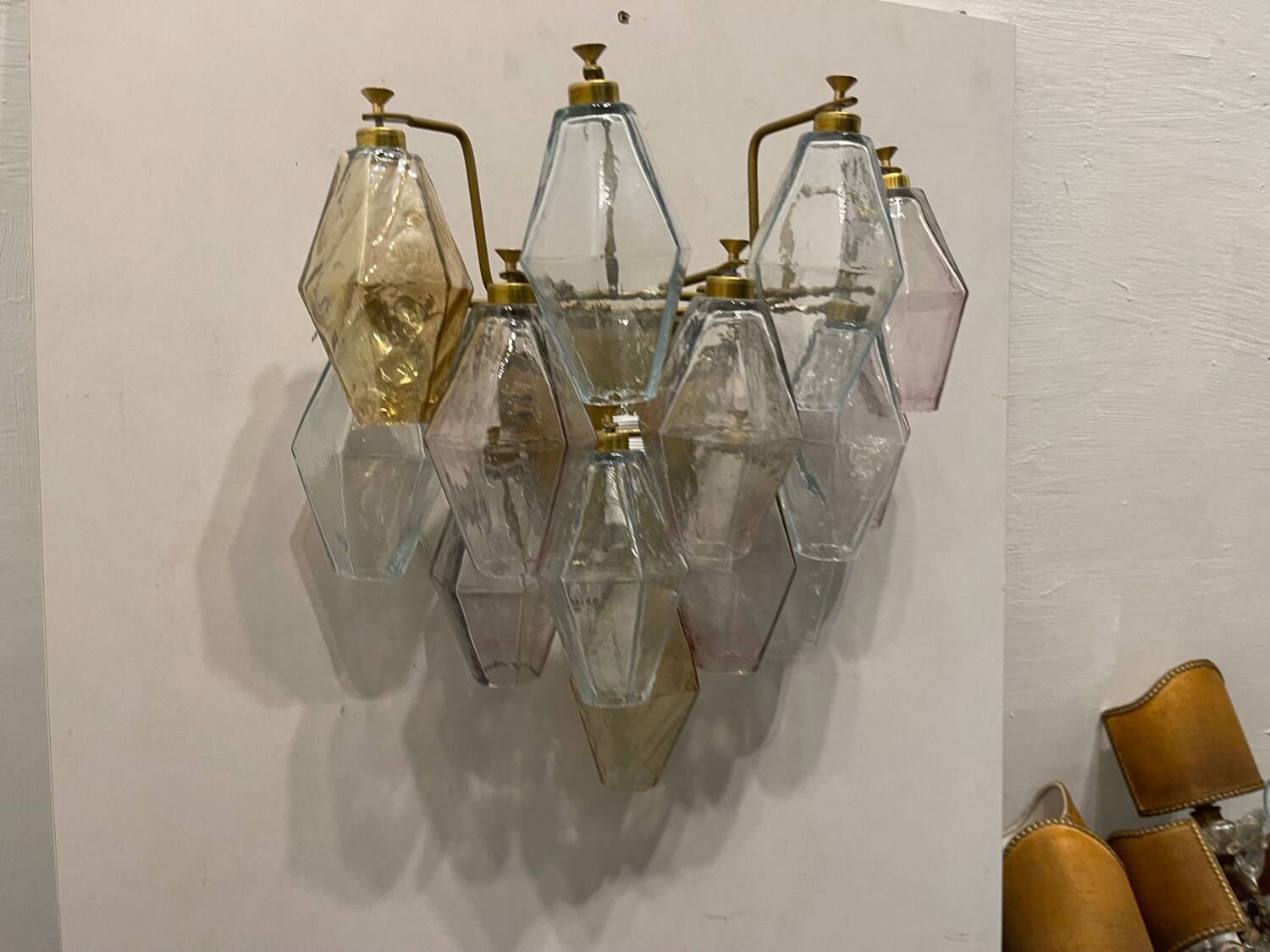 Murano Glass Polygon Sconces Set of 2