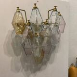 Murano Glass Polygon Sconces Set of 2