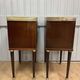 A PAIR OF LOUIS XVI STYLE MAHOGANY BEDSIDE TABLES