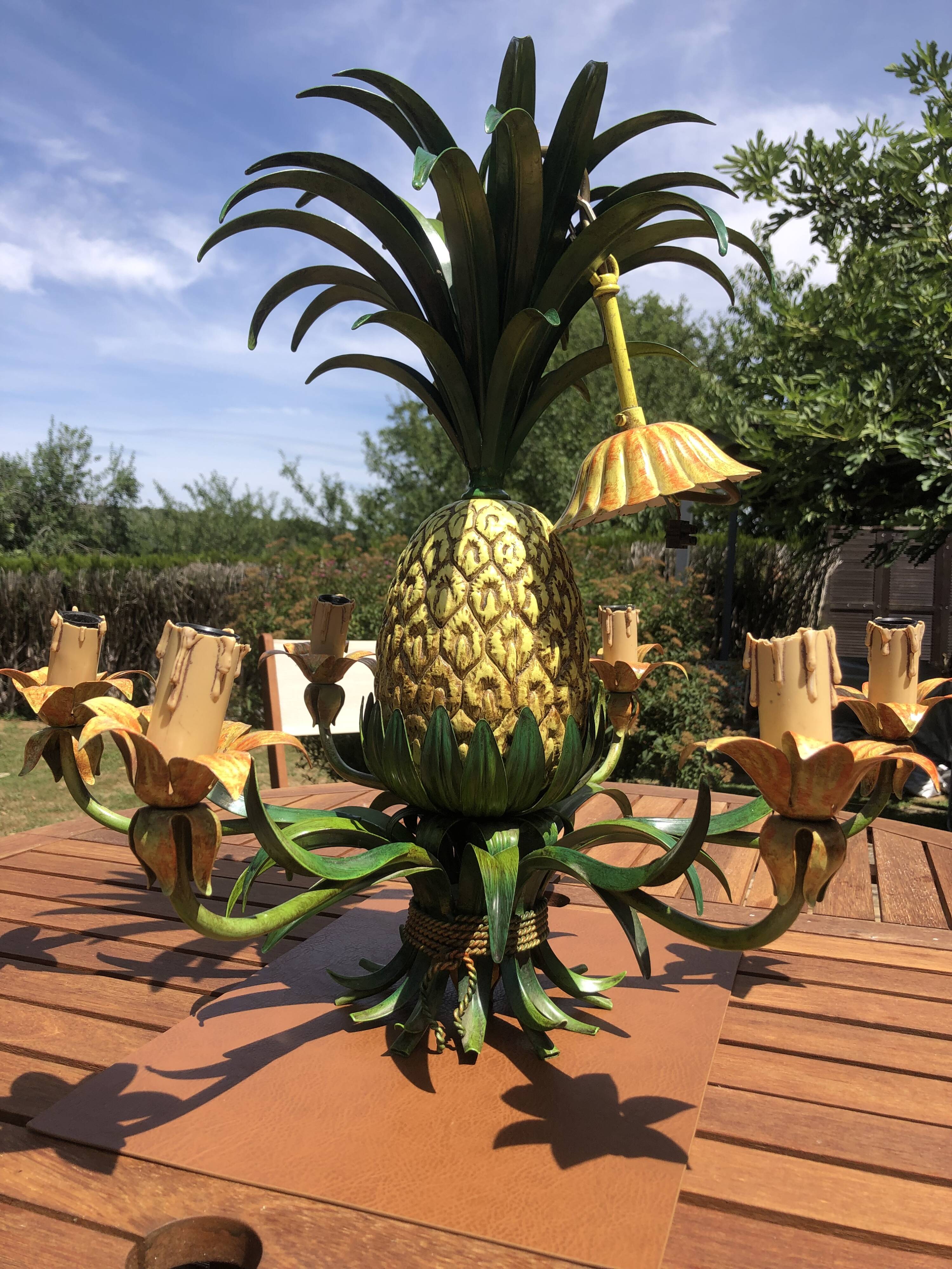 Vintage 1950s pineapple chandelier by Maison Charles.