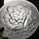 Frosted moulded glass chandelier bowl Art Deco signed Roc