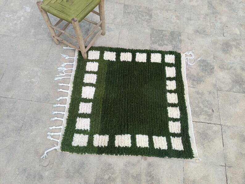 Custom Green Moroccan Carpet 250cm x 200cm