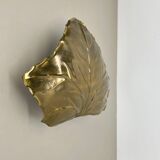 Brass Leaf Theatre Wall Light by Ravarini Castoldi, Milan Italy, 1970s