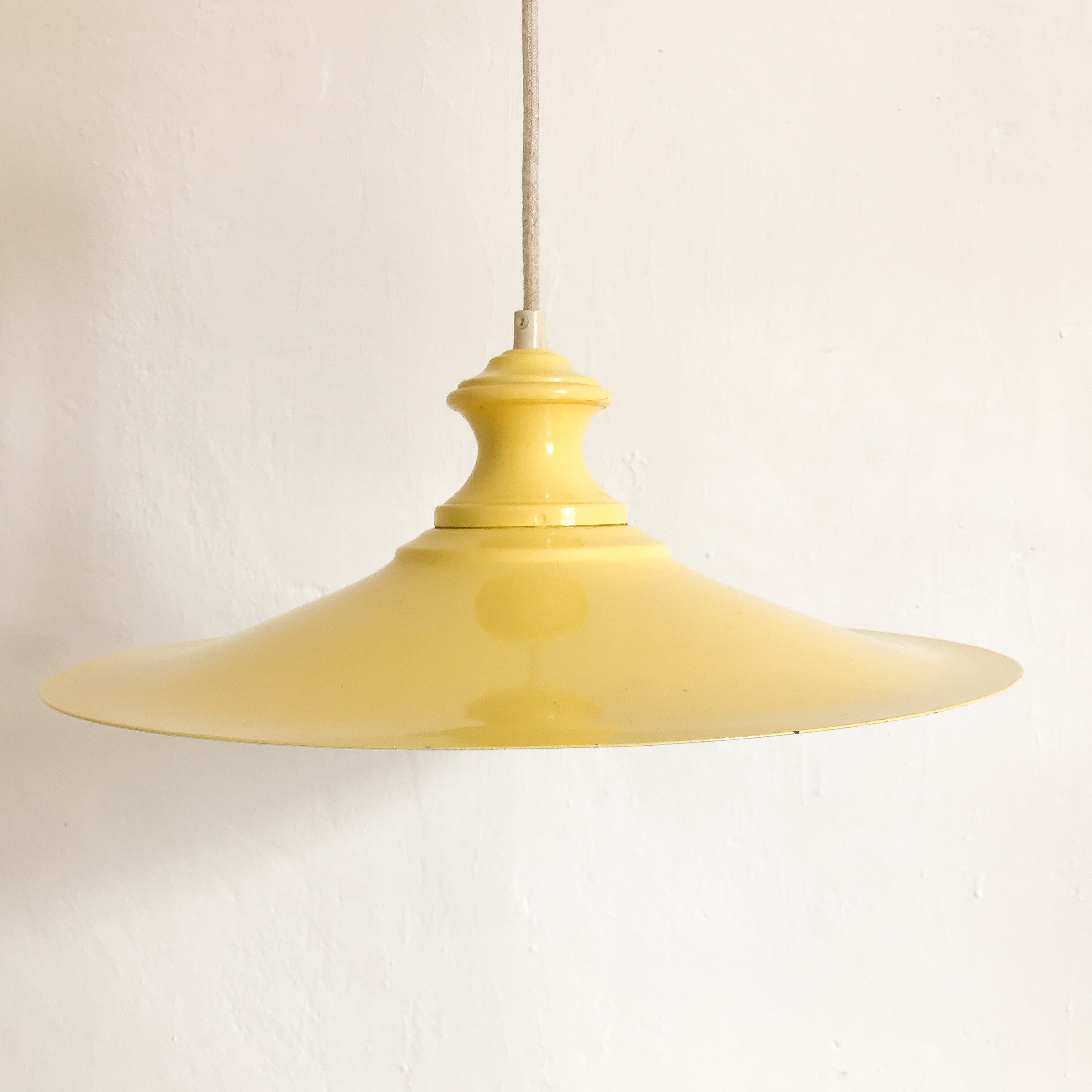Vintage pendant lamp yellow metal