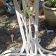 Eiffel garden table from the 19th century in wrought iron – round white top Ø 60 cm