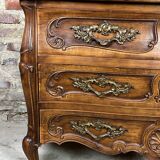 Louis XV style curved walnut chest of drawers