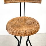 3 rattan barstools
