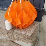 Suspension lamp by Lars Schioler butterfly model Hoyrup Light plastic editor orange 1968