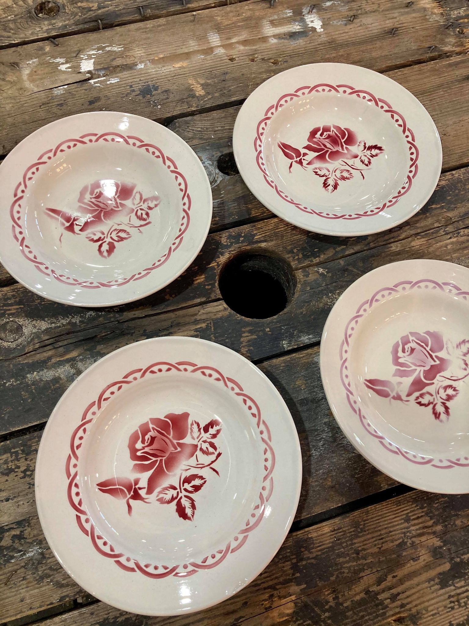 Set of 3 plates Digoin Sarreguemines