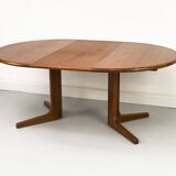 Table à manger ronde extensible danoise en teck, années 1970