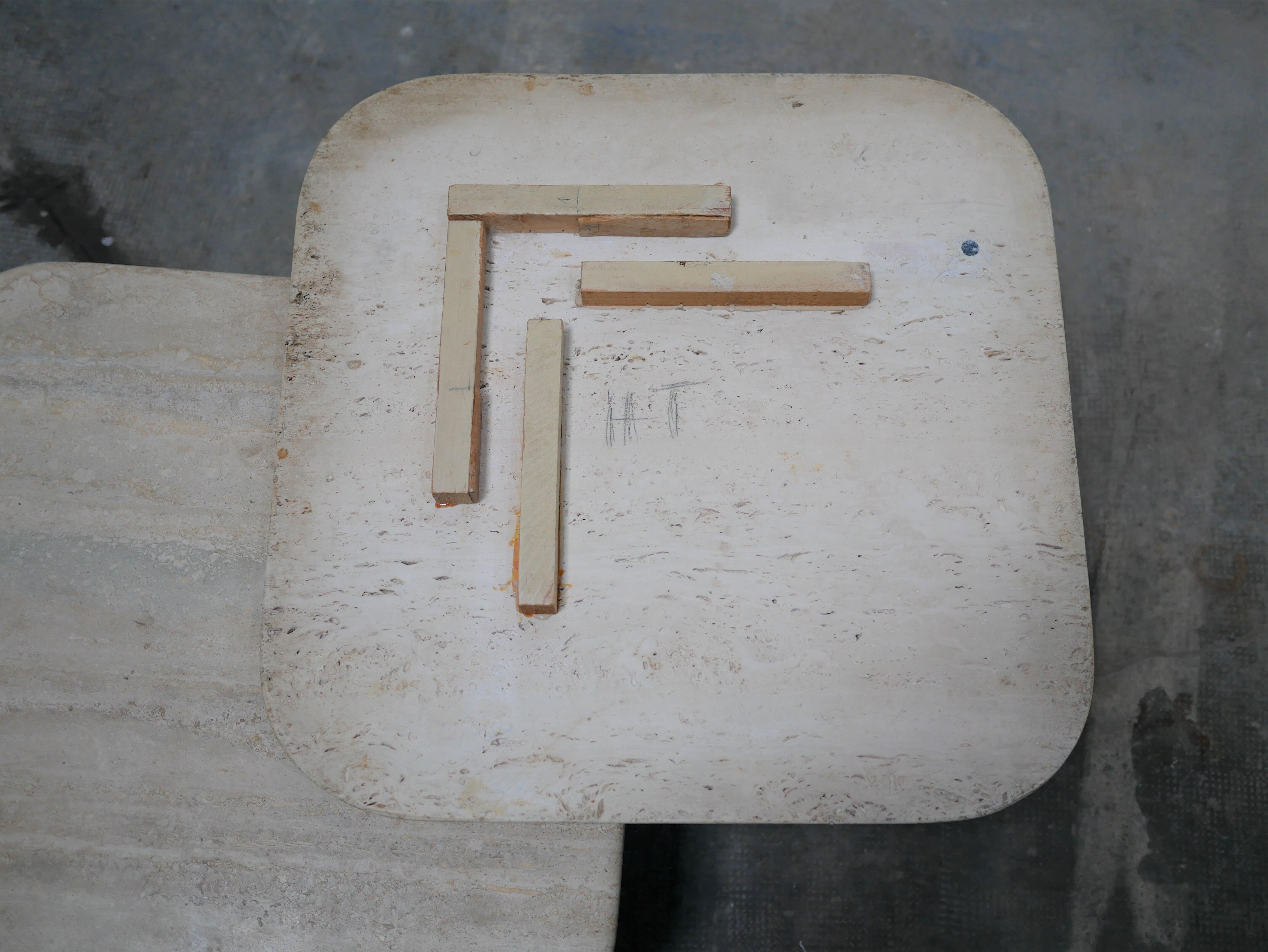 Coffee tables in travertine
