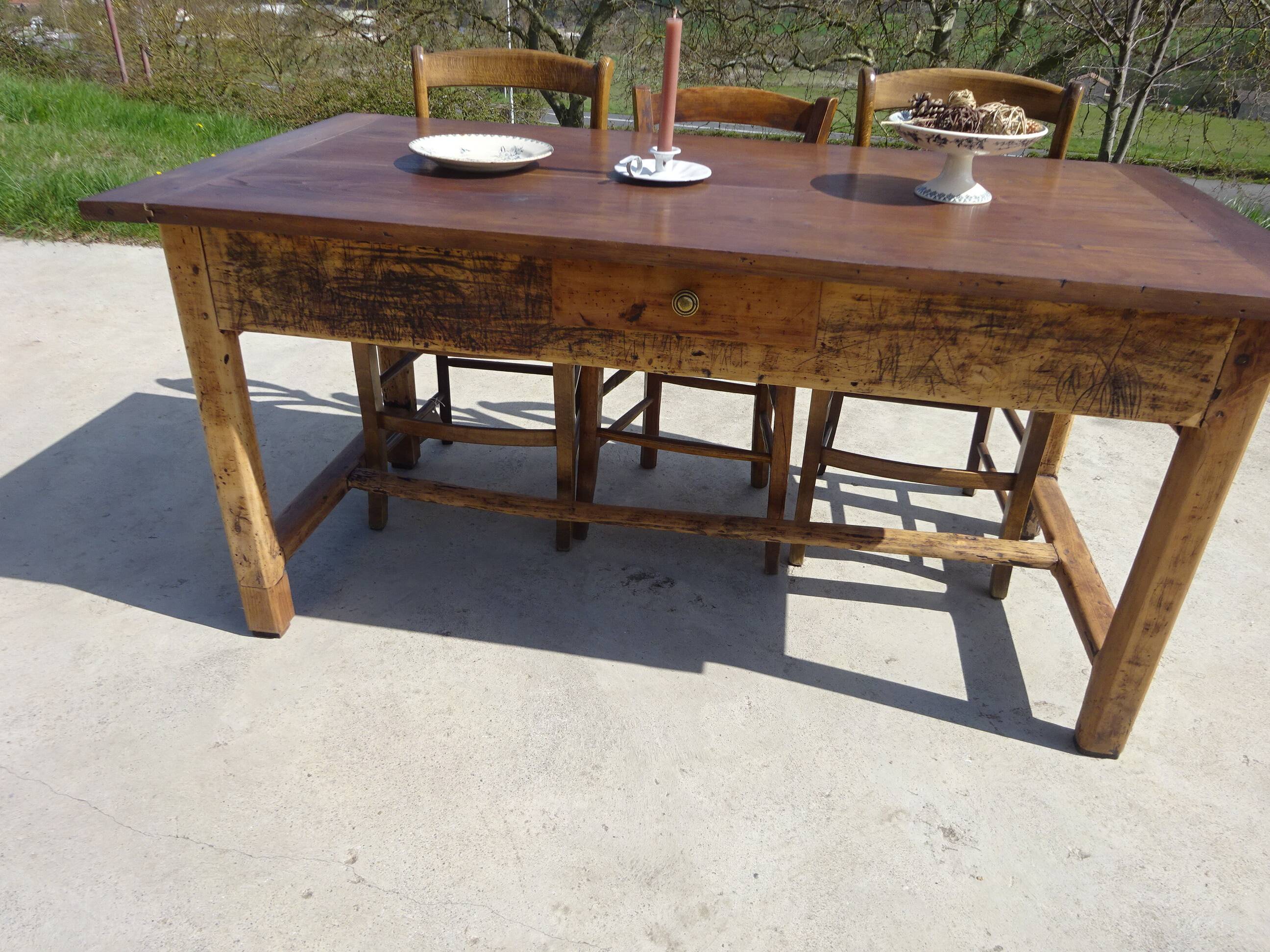Restored solid oak farmhouse table