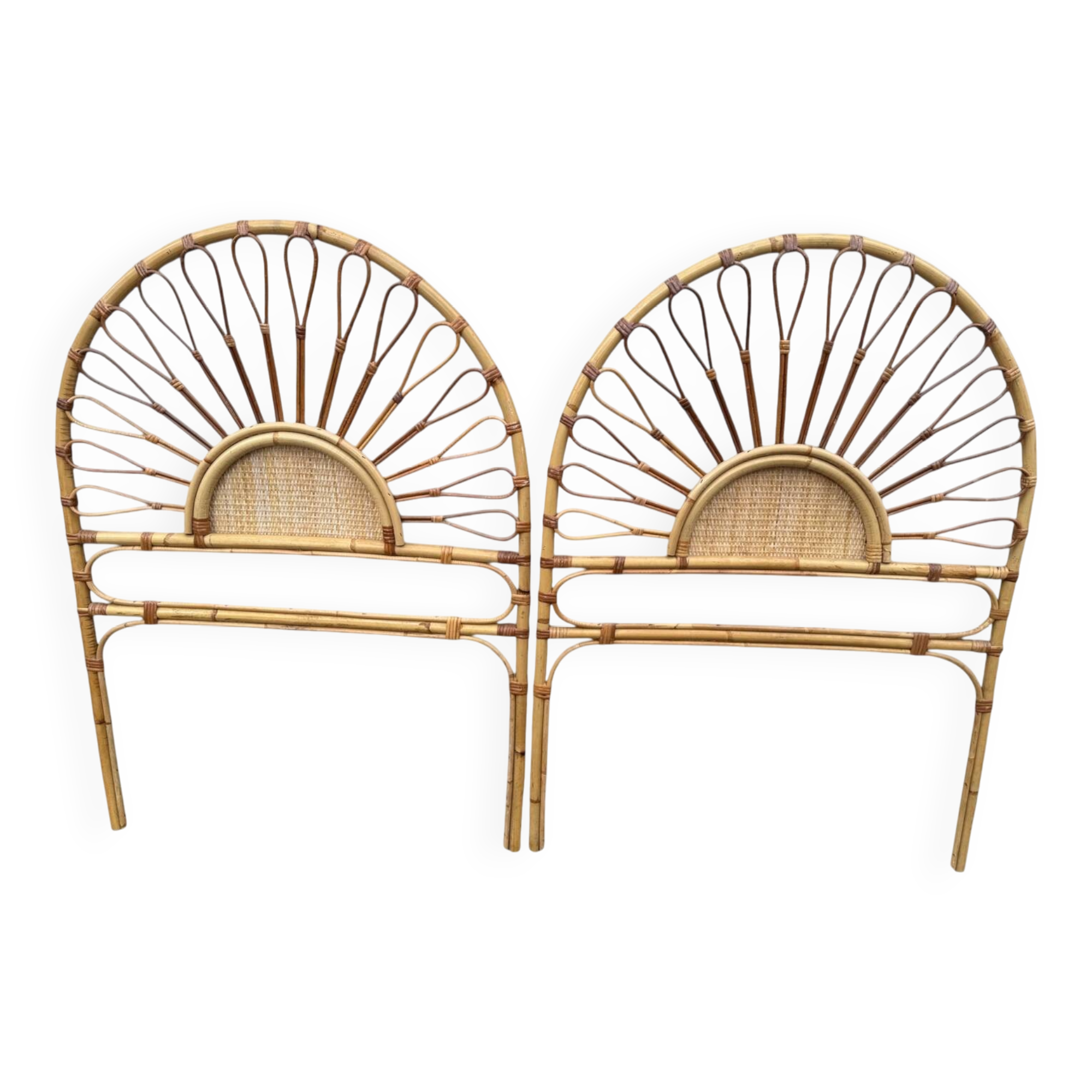 60s rattan headboard