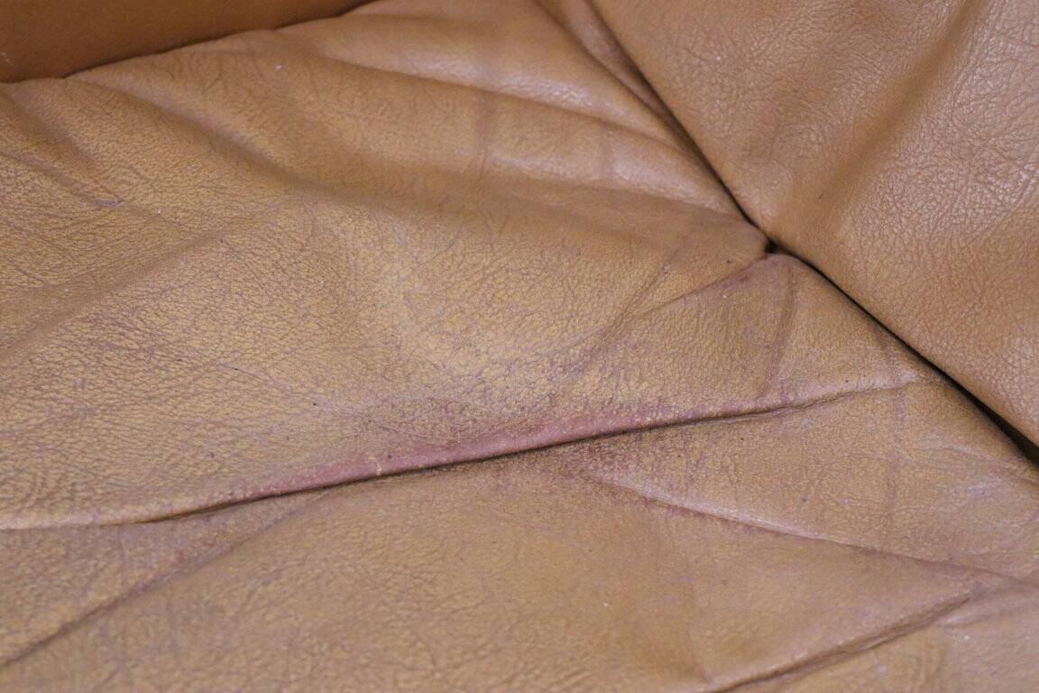 Scandinavian leather and beech armchair, 1960