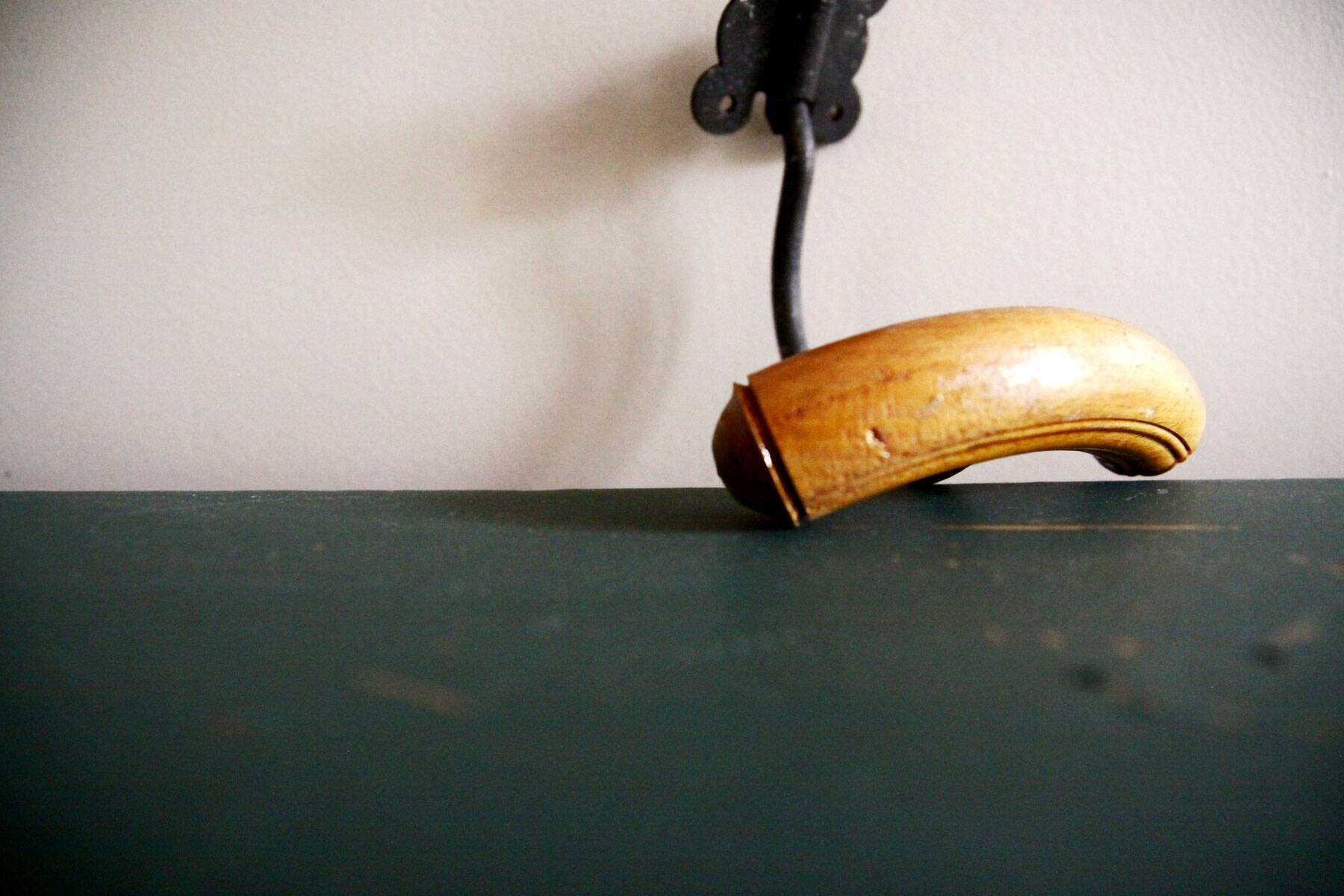 Metal and wood school hook