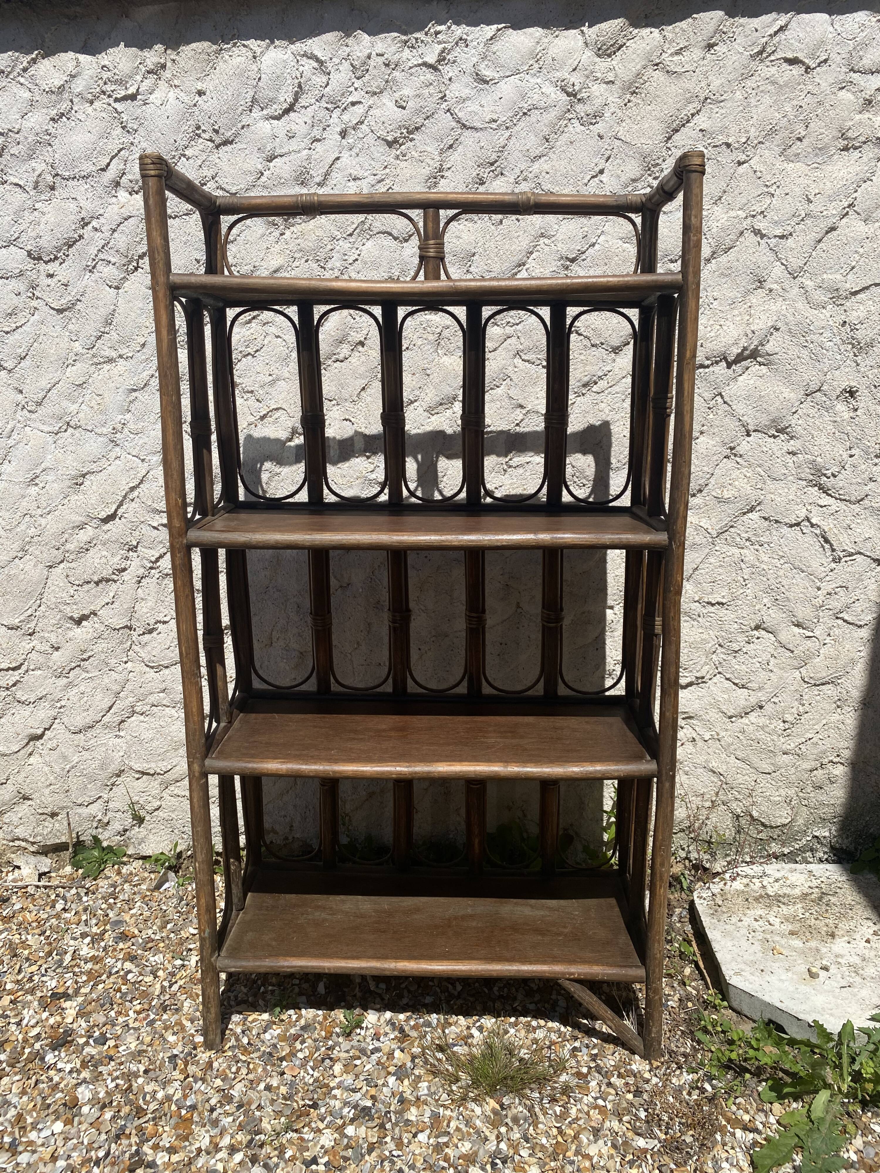Vintage rattan shelf