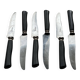 Set of 6 table knives from the 19th century, ebony and silver.