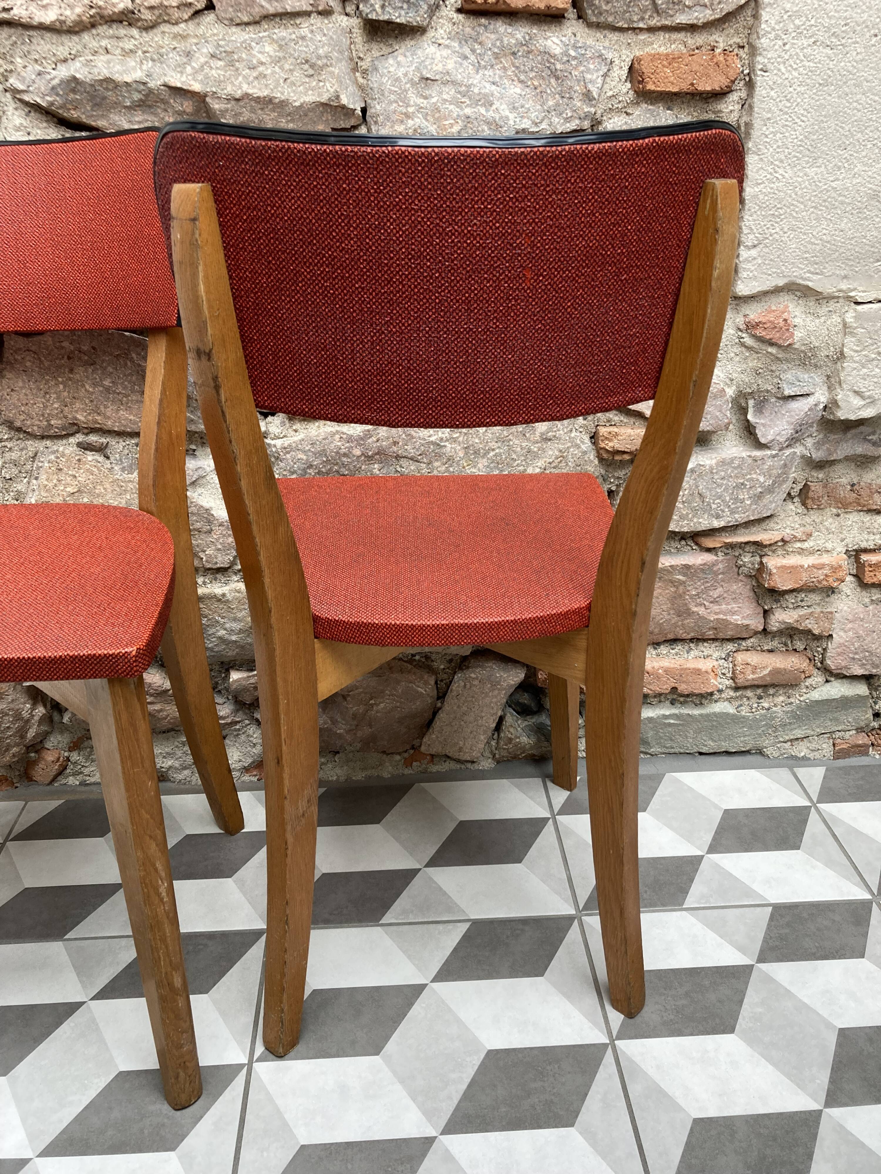 Pair of red bistro chairs