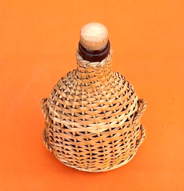 1940s Bottle Woven natural wicker
