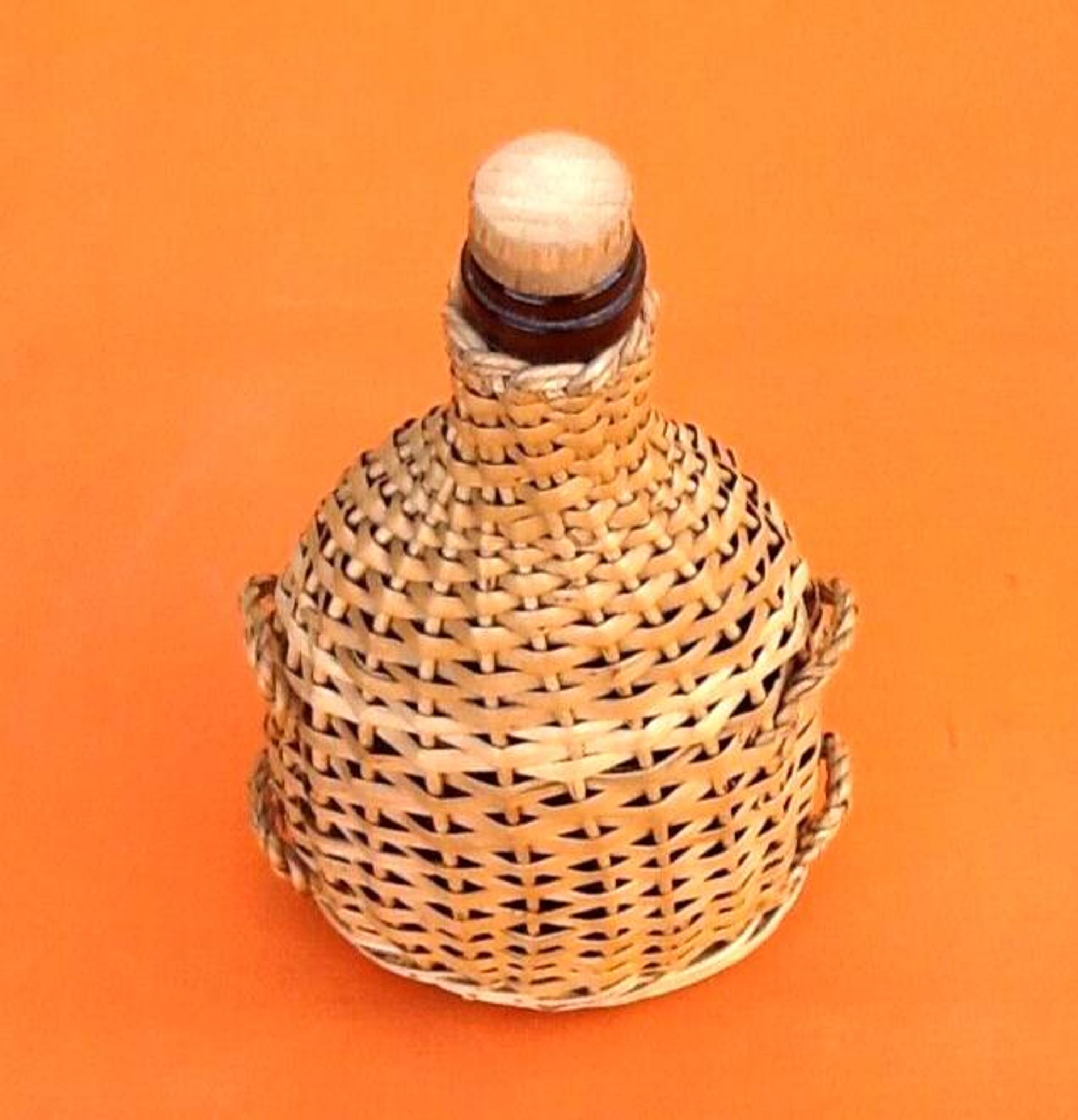 1940s Bottle Woven natural wicker