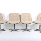 Set of 4 Strafor 451 armchairs by Randall Buck, 1970s