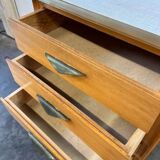 Vintage wooden mini chest of drawers with formica top