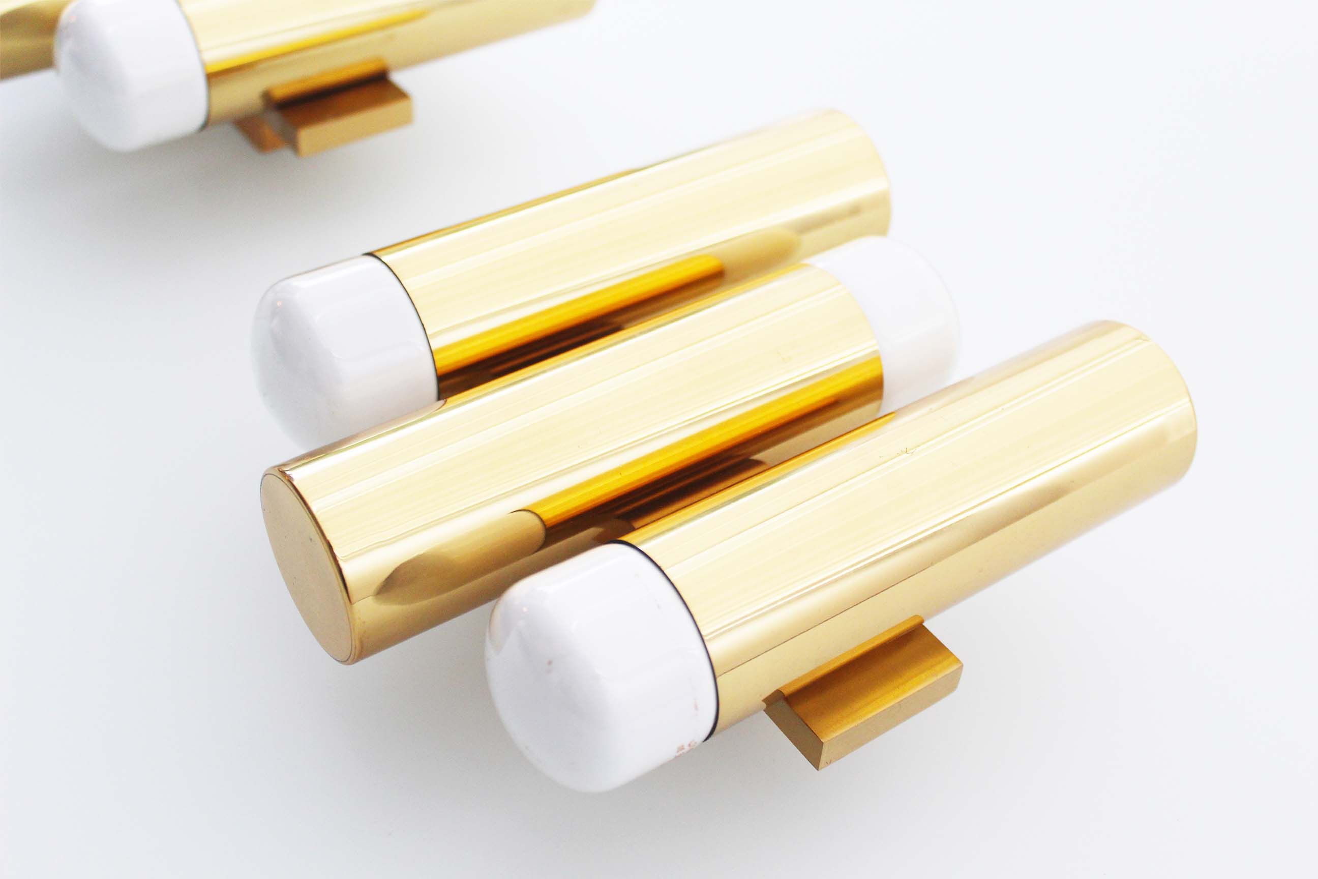 Set of 2 Brass Tubular Sconces Sciolari by SA Boulanger