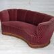 1960s, Danish 2-seater "Banan" sofa, furniture velour, oak wood.