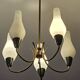 Swedish designer, chandelier, brass, glass, Sweden, 1950s