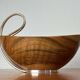 Mid-Century Modern Teak and Silver Plated Metal Bowl from Grasoli, Italy, 1960s