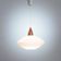 Uno & Östen Kristiansson white opaline teak pedant for Luxus, Sweden, 1950s